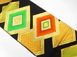 アンティーク　重ね菱に古典柄模様織り出し袋帯(着用可)